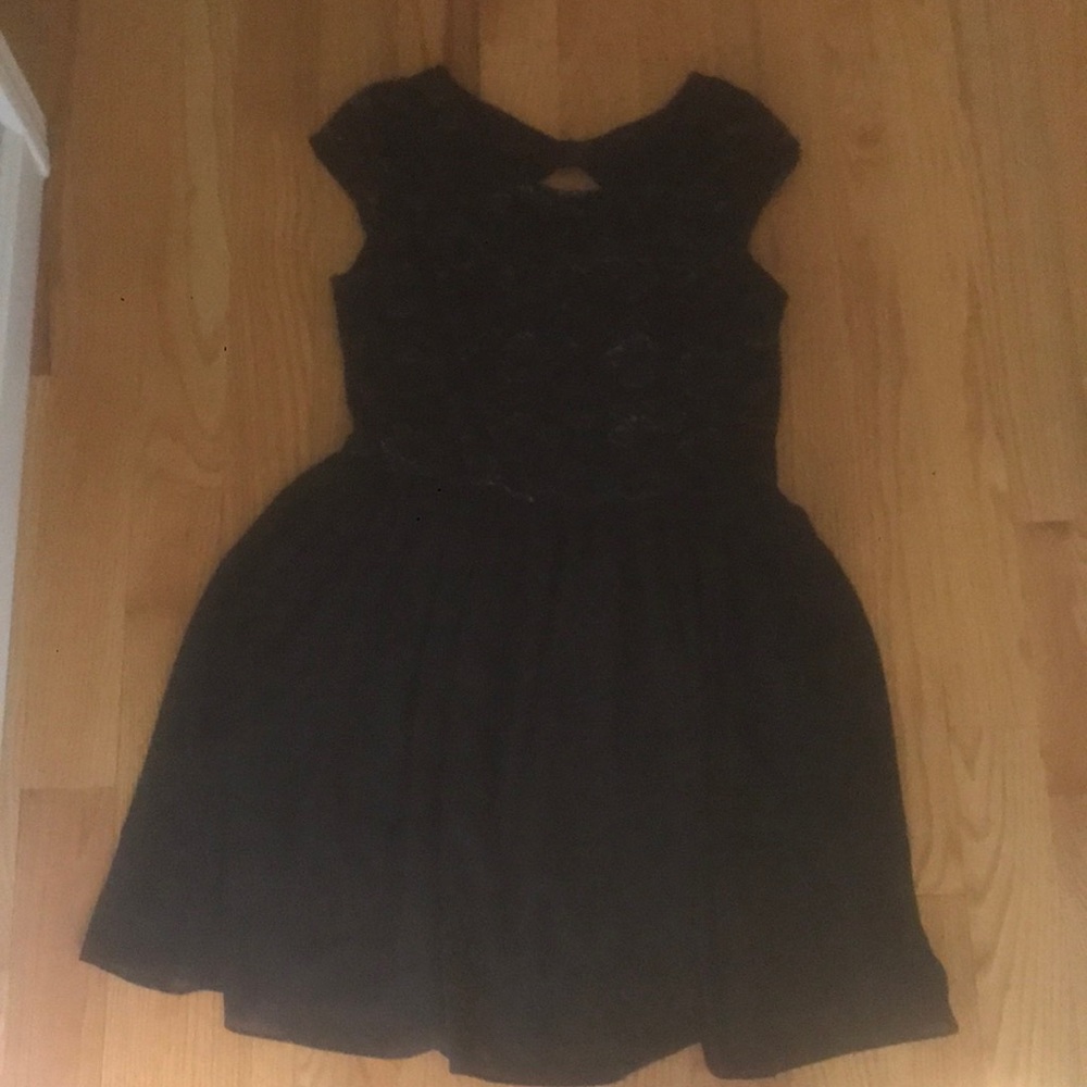 Short, mid-thigh, black dress